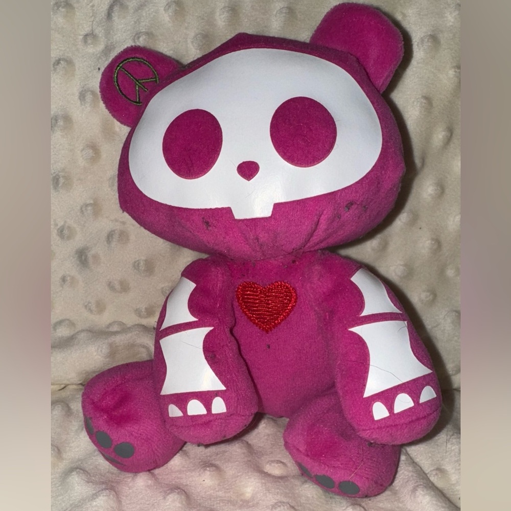 RARE Skelanimals Pink Plush Stuffed Animal Skeleton with Heart Star Kit The Cat